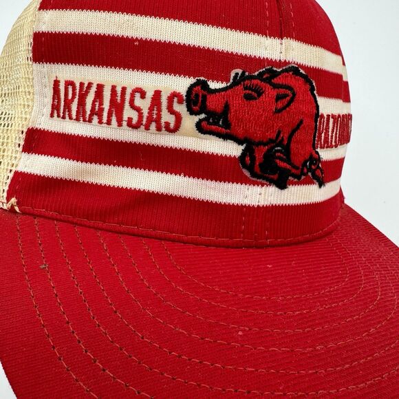 Vintage Arkansas Razorbacks Trucker Hat 80s Mesh Snapback Made in USA - Picture 12 of 14